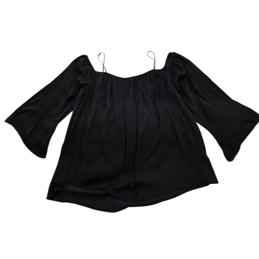 Vince Camuto Black Flowy Cold Shoulder Blouse - Picture 1 of 4